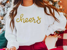 Load image into Gallery viewer, Cheers glitter crew neck
