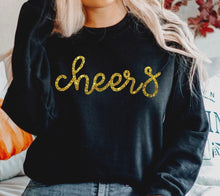 Load image into Gallery viewer, Cheers glitter crew neck