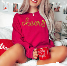 Load image into Gallery viewer, Cheers glitter crew neck