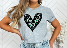 Load image into Gallery viewer, Green Leopard Heart Tee