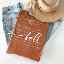 Load image into Gallery viewer, Fall Words Comfort Colors Tee