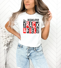 Load image into Gallery viewer, Highland Track and Field Block Type Tee (Adult and Youth)