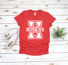 Load image into Gallery viewer, Huskies Varsity H Tee (Youth and Adult 4 Colors)