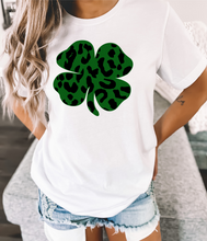 Load image into Gallery viewer, Green Leopard Shamrock Tee