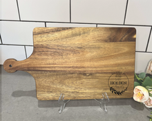 Load image into Gallery viewer, Personalized Corner Design Wood Cutting Board - 3 size options