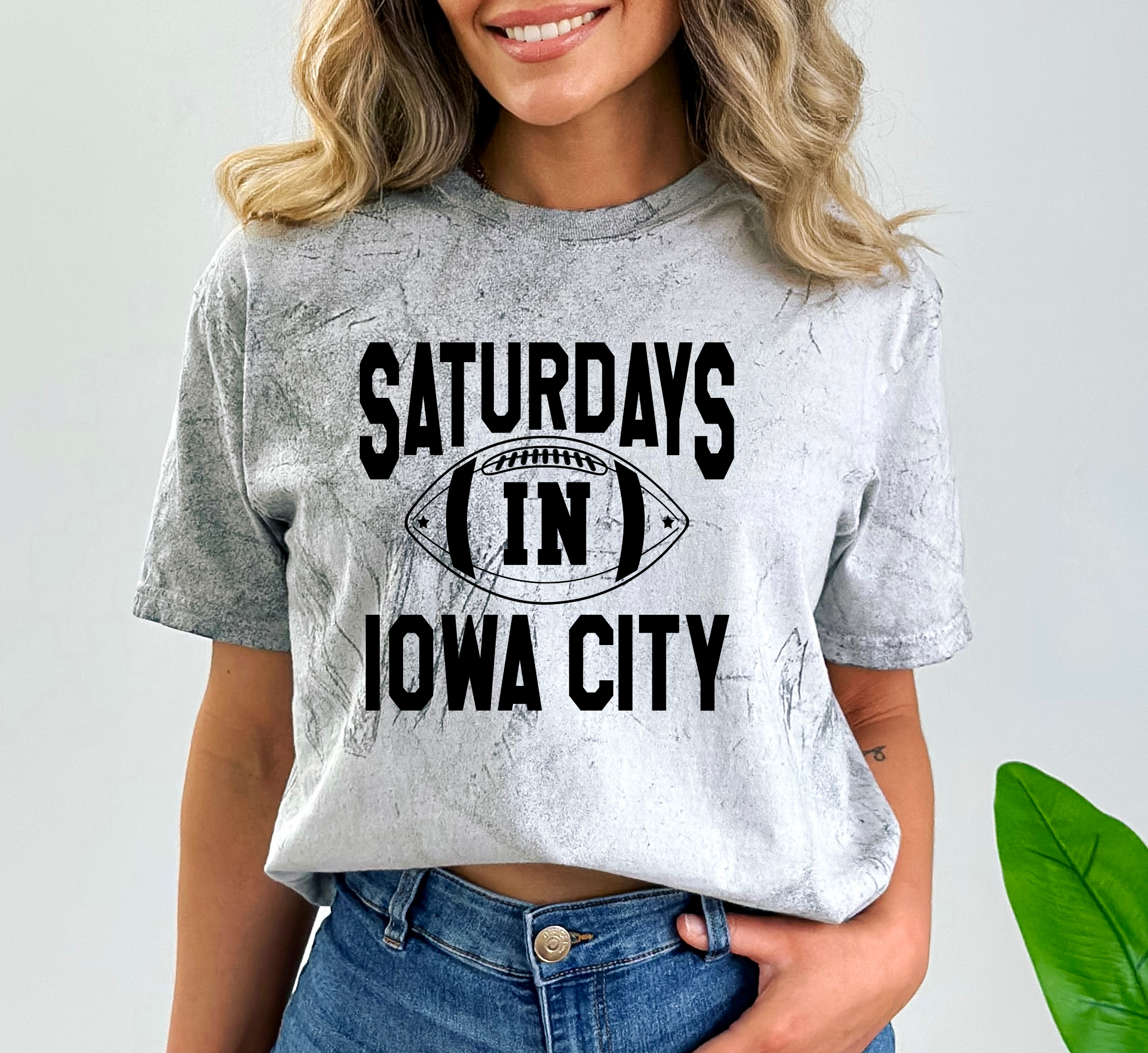 Saturdays in Iowa City Comfort Colors Colorblast Tee Medium / Citrine- Yellow / Gold, image size:2048x1879