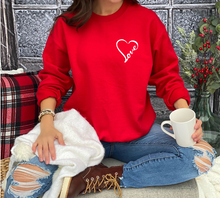 Load image into Gallery viewer, Heart Chest Bella Canvas Crew