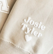 Load image into Gallery viewer, MAMA with Puff Font Sweatshirt Option to add names to sleeve Comfort Colors