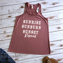 Load image into Gallery viewer, Sunrise Sunburn Sunset Repeat Top