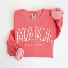 Load image into Gallery viewer, Mama Est. Puff Print Sweatshirt (customizable enter year in customization field) - Comfort Colors