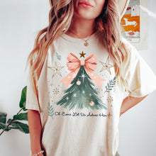 Load image into Gallery viewer, Oh come let us adore him Christmas tree tee