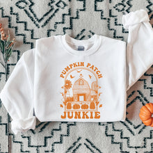 Load image into Gallery viewer, Pumpkin patch junkie crew neck