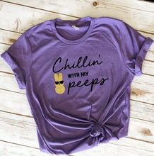 Load image into Gallery viewer, Chillin With My Peeps Glitter Tee