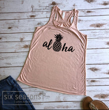Load image into Gallery viewer, Aloha Tank Top, Hawaii Vacation Racer Back Tank, Womens Tank Top