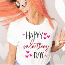 Load image into Gallery viewer, Happy Valentines Day t-shirt, Womens valentines shirt, Womens Graphic Tees, Valentines Day