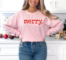 Load image into Gallery viewer, Merry typed Crew - Bella Canvas Fleece Linned Crew