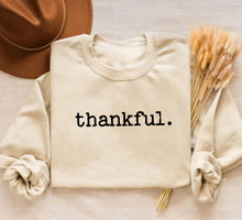 Load image into Gallery viewer, Thankful Fleece Lined Bella Canvas crew neck