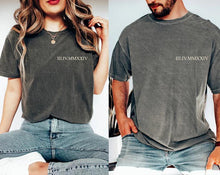 Load image into Gallery viewer, CUSTOM Roman Numeral Chest tee - Add date in customization field at checkout
