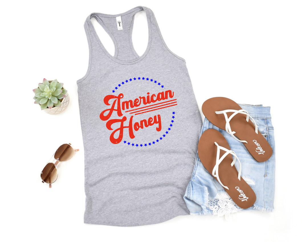 All American Honey Stars Racer Back Tank