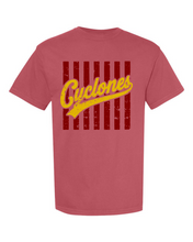 Load image into Gallery viewer, Cyclones Stripes Comfort Colors Tee (3 colors)
