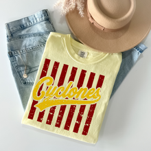 Load image into Gallery viewer, Cyclones Stripes Comfort Colors Tee (3 colors)
