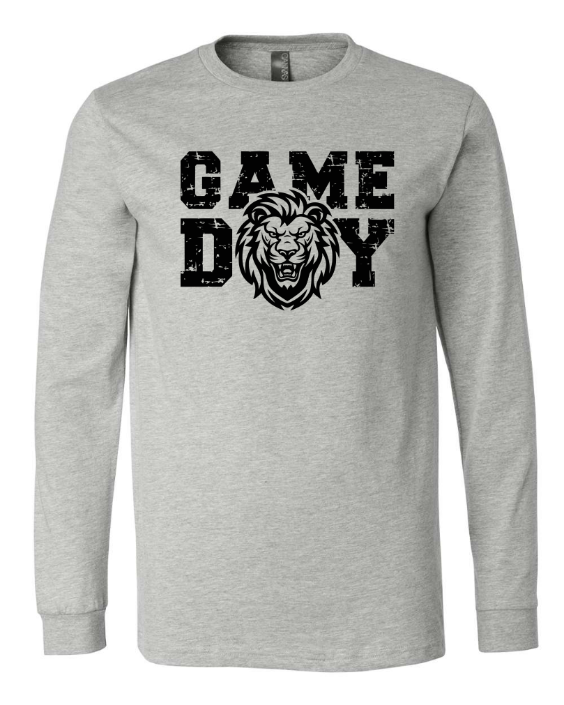 Game Day Lions Long Sleeve Tshirt (4 Colors Youth and Adult)