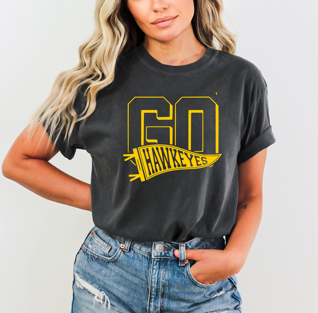 Go Hawkeyes Flag Comfort Colors Tee