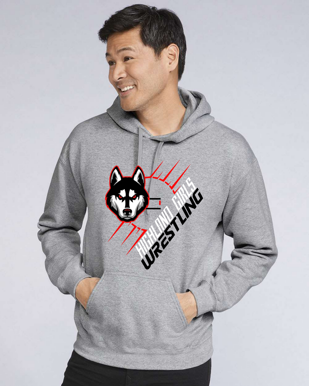 Highland Huskies Girls Wrestling Hoodie (Youth and Adult)