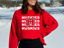 Load image into Gallery viewer, Huskies with H Crew (Youth and Adult) 1 color
