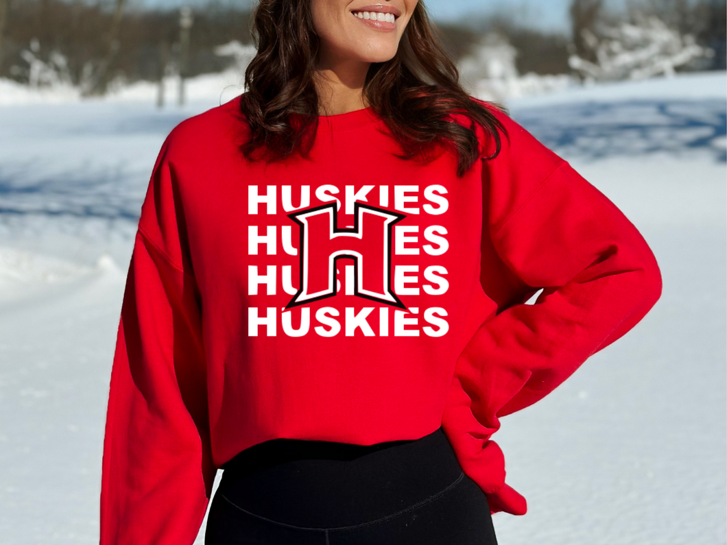 Huskies with H Crew (Youth and Adult) 1 color