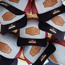 Load image into Gallery viewer, Custom Leather Patch Groomsmen/Usher/FOB Hat - Gift
