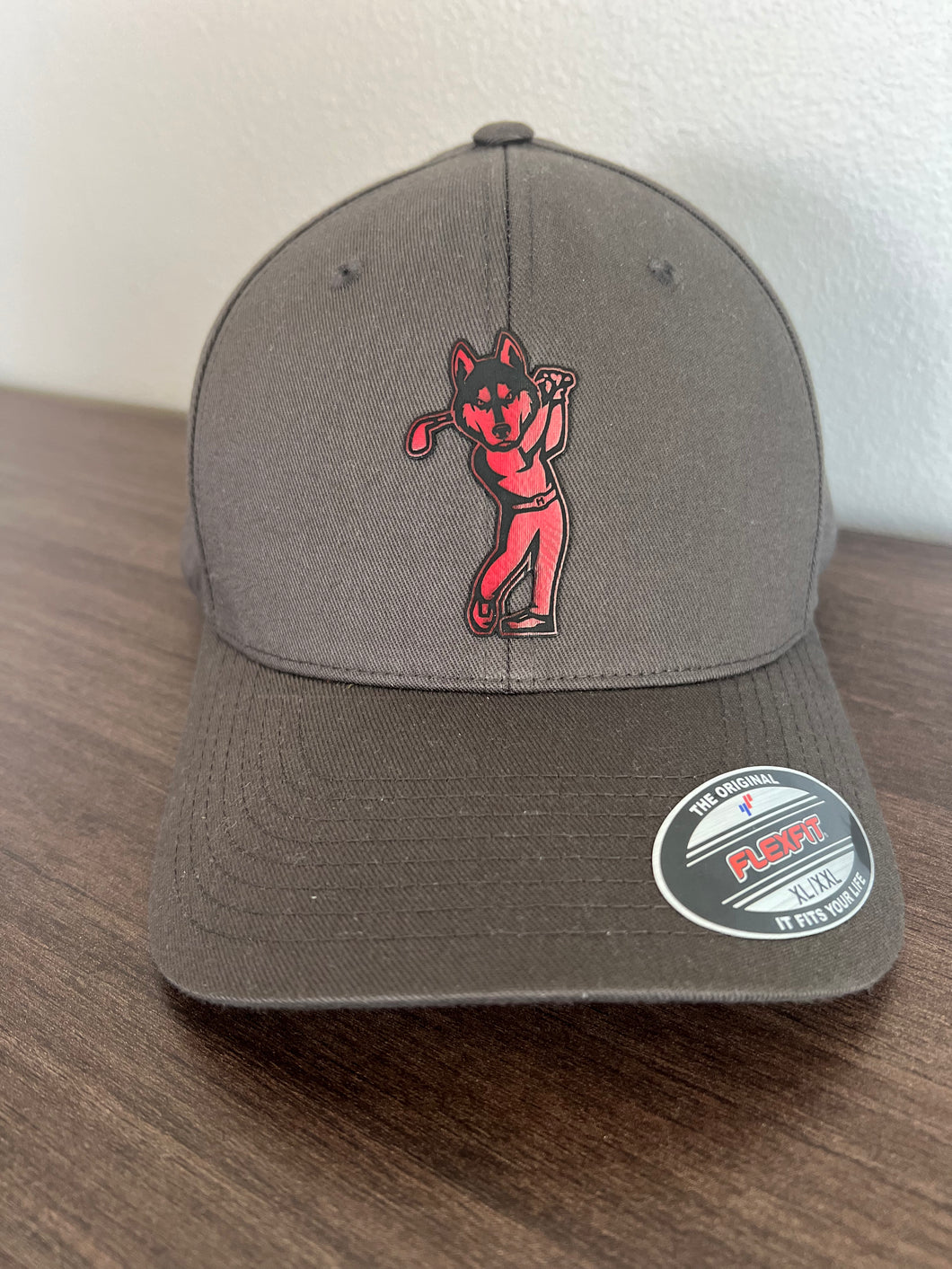 Adult Highland Golf Mascot Leather Patch Hat