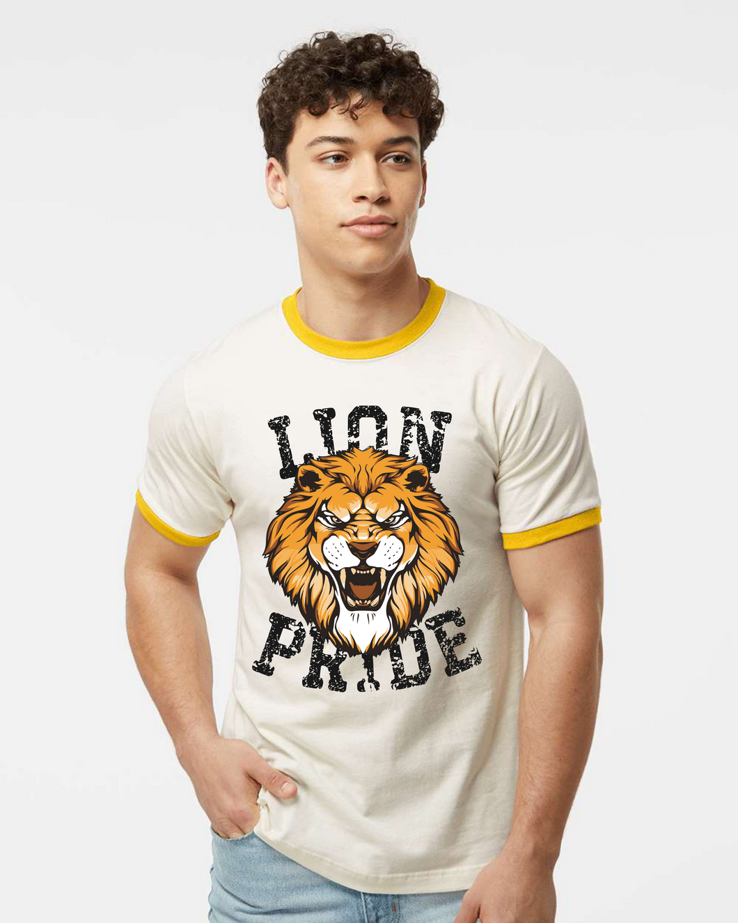 Lion Pride Lion Head RingerTee (Adult 2 Colors)