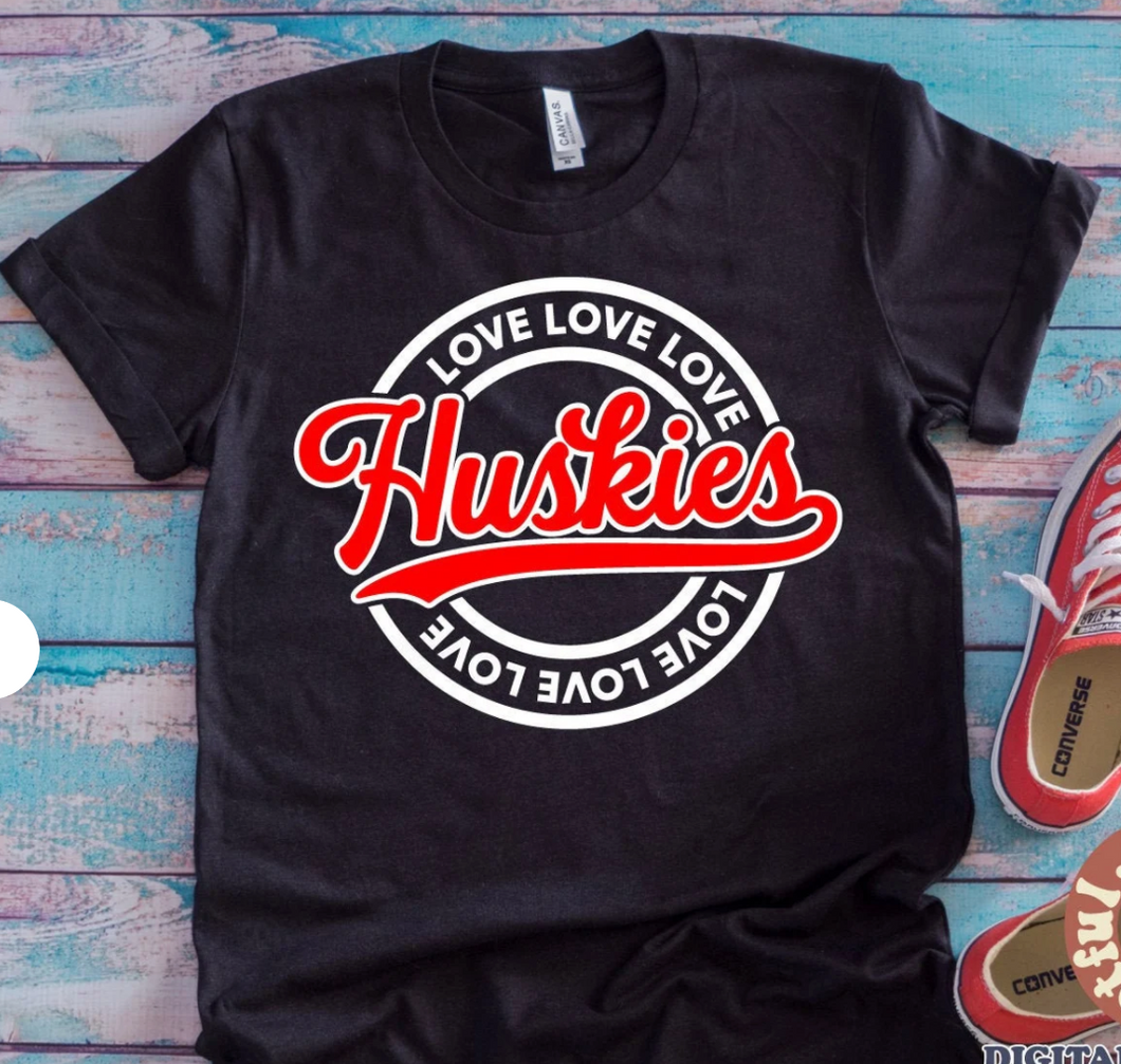 Love Love Love Huskies Tee (Youth and Adult)