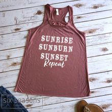 Load image into Gallery viewer, Sunrise Sunburn Sunset Repeat Top
