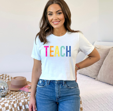 Load image into Gallery viewer, Colorful Distressed Teach

