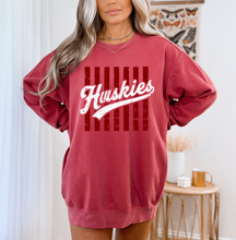 Load image into Gallery viewer, Huskies Stripes Comfort Colors Crew (2 colors)
