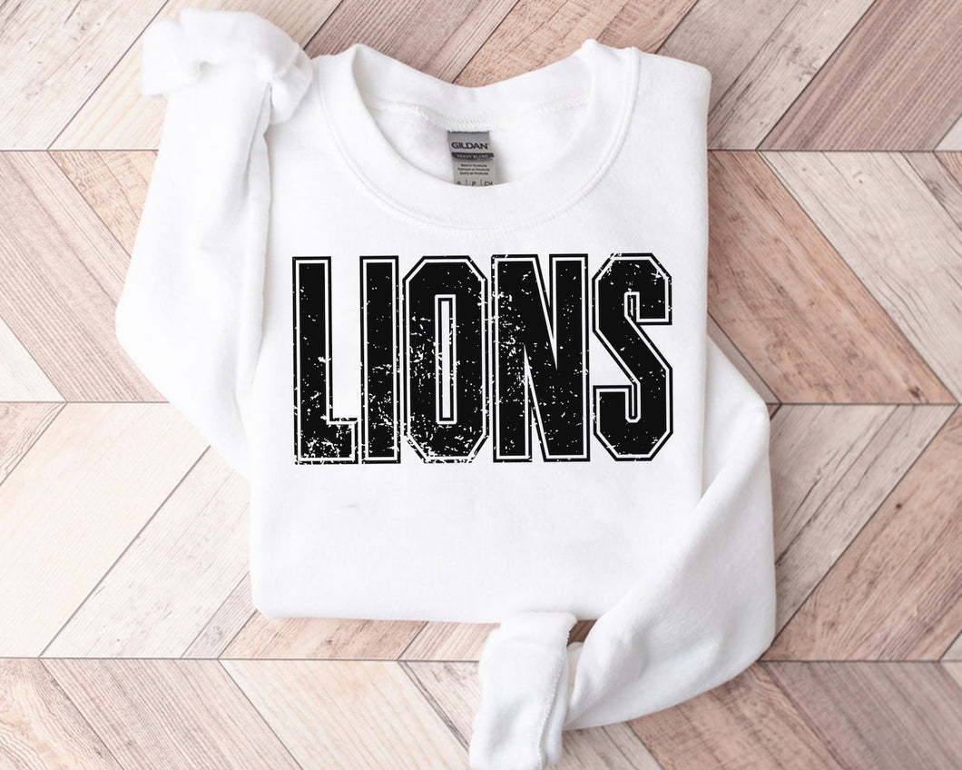 Lions Grunge Crew (Youth and Adult 5 Colors)