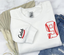 Load image into Gallery viewer, Baseball Fan Number Chest/ Name Sleeve Crew
