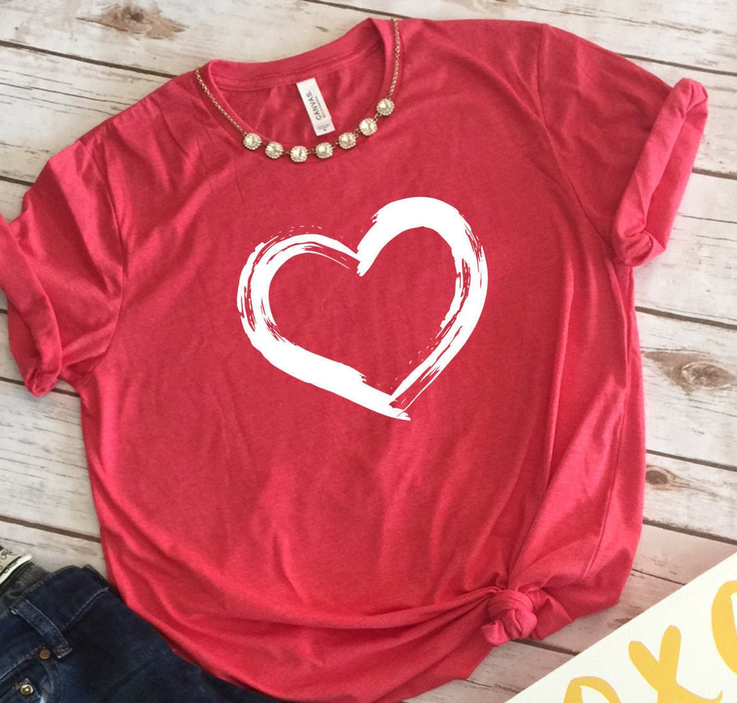 Heart Shirt, Valentines Shirt, Womens Graphic Tees, Valentines Day Tshirt, Distressed Heart