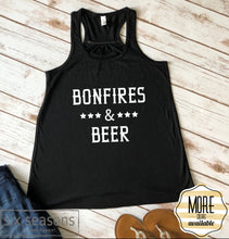 Load image into Gallery viewer, Bonfires and Beer Womens Racer Back Tank Top,Bella Canvas Flowy Tank
