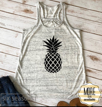 Load image into Gallery viewer, Pineapple Tank Top, Vacay Mode, Vacation Tanks, Bella Canvas Flowy Racer Back Tank
