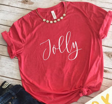Load image into Gallery viewer, Jolly, Christmas Shirts, Christmas Shirts For Women, Family Christmas Shirts, Christmas Tshirt, Graphic Tee

