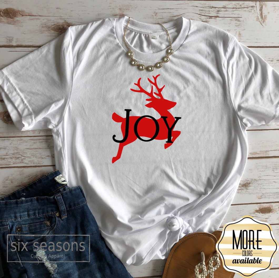 Joy Reindeer Shirt, Christmas Shirts, Christmas Shirts For Women, Family Christmas, Christmas Tshirt, Graphic Tee