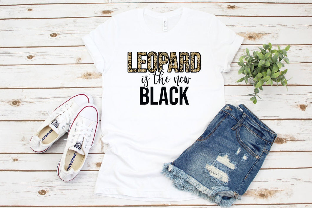 Leopard Is the New Black, Womens Graphic Tee, Leopard Print Tshirt, Leopard Print Lover
