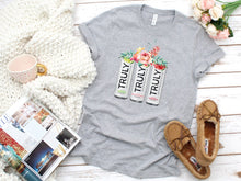 Load image into Gallery viewer, Truly Floral Tshirt, Womens Graphic Tshirt, Spiked Seltzer, Truly Lover Shirt, Womens Truly Graphic Tee
