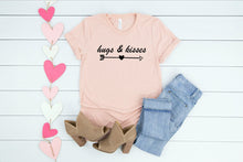 Load image into Gallery viewer, Hugs and Kisses, Valentines Shirt, Womens Graphic Tee, T-shirts For Women, Valentines Day
