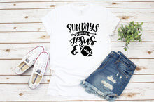 Load image into Gallery viewer, Sundays are for Jesus and Football Womens Tailgating Tshirt
