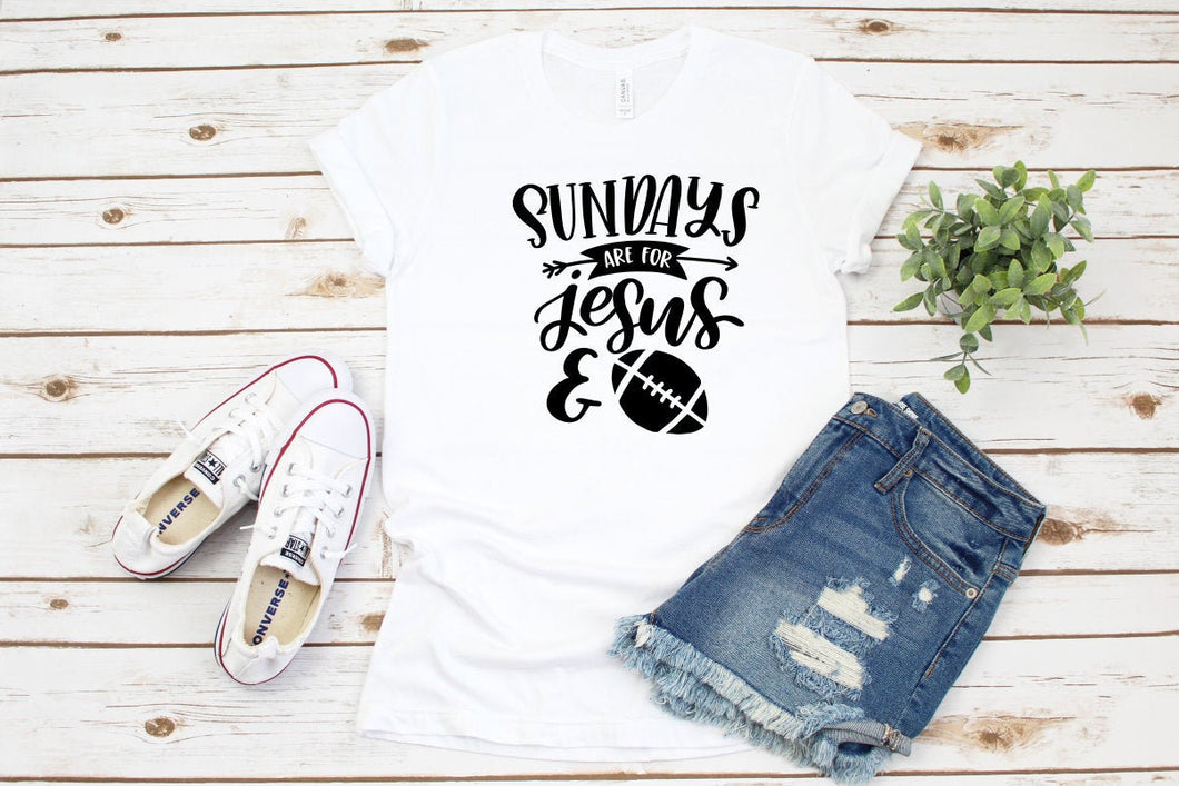 Sundays are for Jesus and Football Womens Tailgating Tshirt