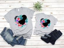 Load image into Gallery viewer, Disney Mommy And Me Shirt, Aloha Mickey Head, Hawaiian Disney Vacation, Disney World, Disneyland,
